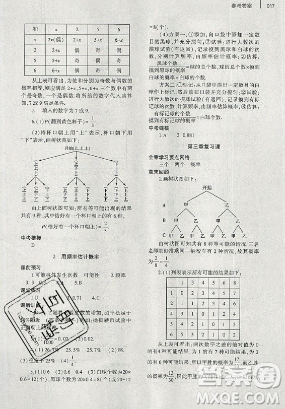 大象出版社2019年基礎(chǔ)訓(xùn)練九年級(jí)全一冊(cè)數(shù)學(xué)北師大版答案