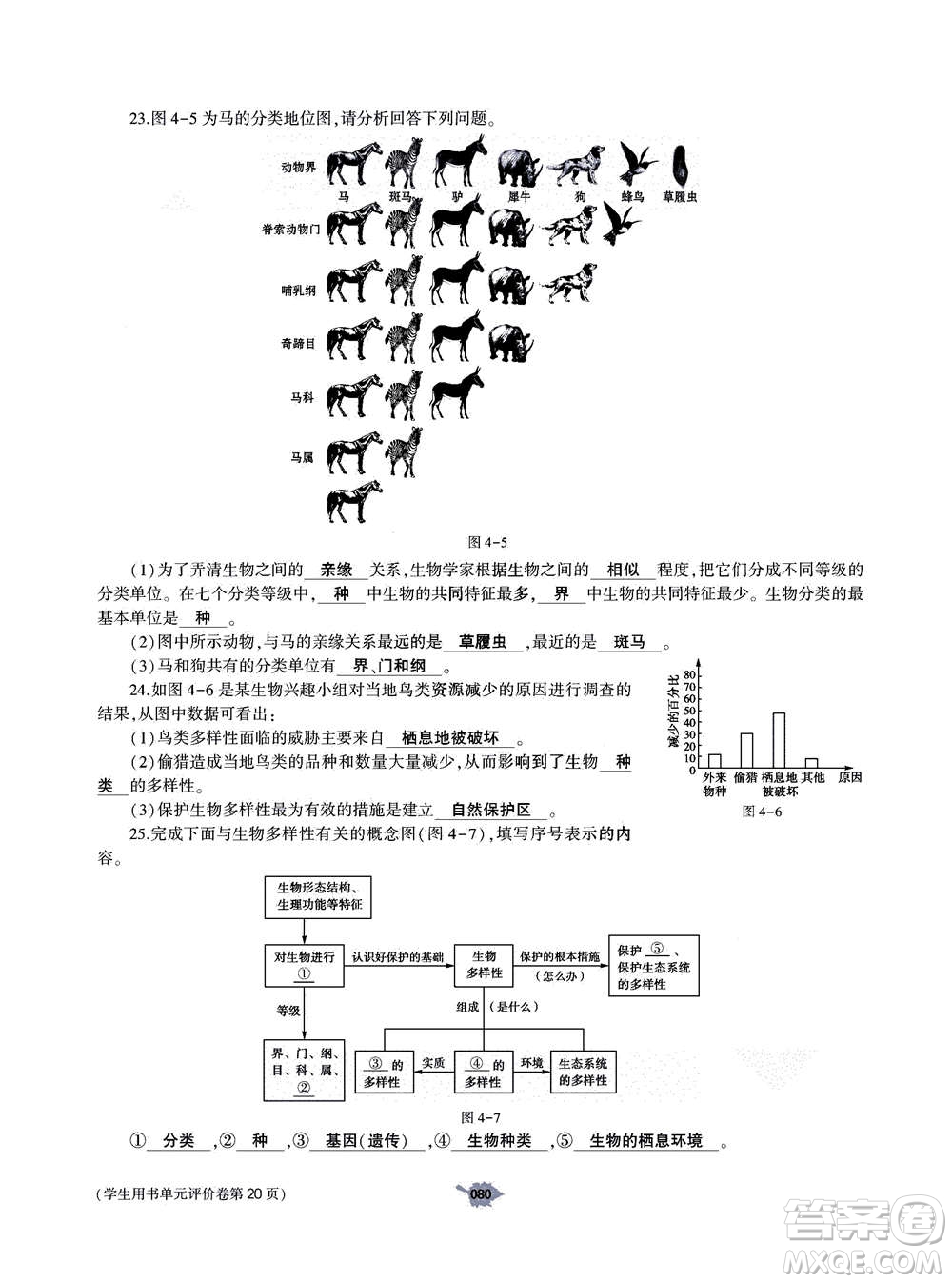 大象出版社2020年基礎(chǔ)訓(xùn)練八年級(jí)上冊(cè)生物學(xué)人教版答案