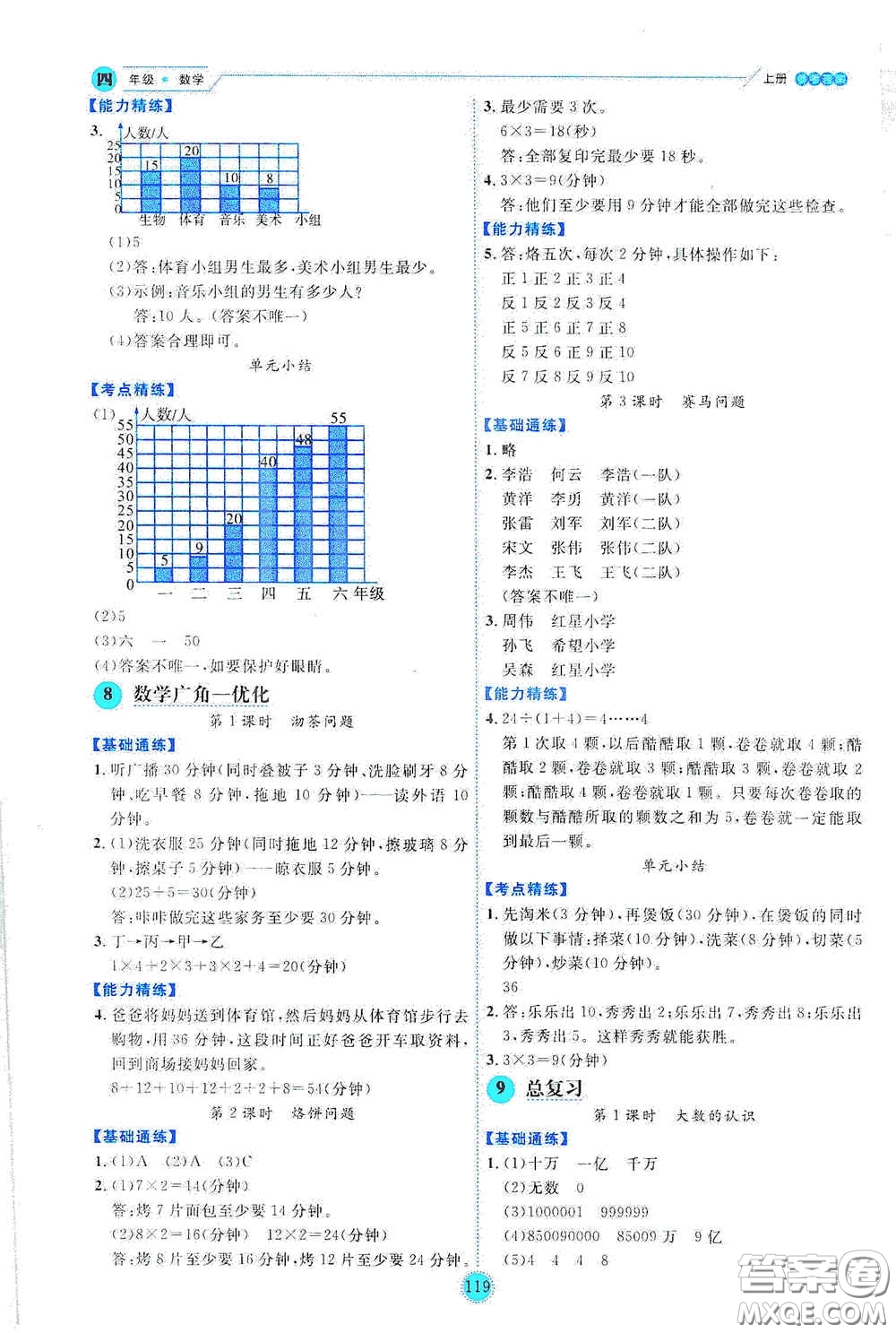 延邊人民出版社2020優(yōu)秀生百分學(xué)生作業(yè)本題練王情景式閱讀型練習(xí)冊四年級數(shù)學(xué)上冊人教版答案