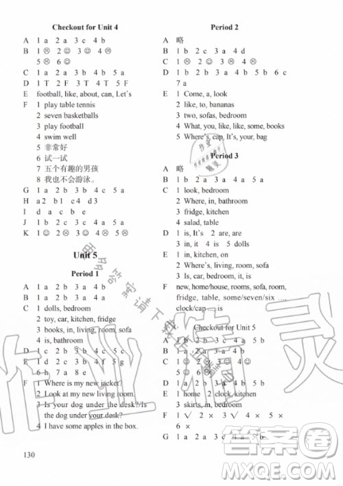 譯林出版社2020年課課練小學(xué)英語(yǔ)四年級(jí)上冊(cè)譯林版答案