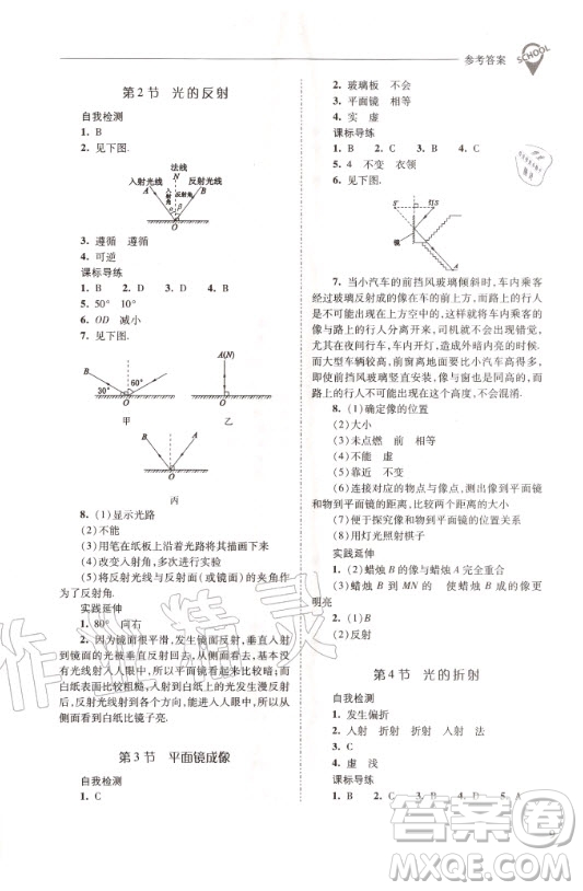 2020年新課程問題解決導(dǎo)學(xué)方案物理八年級(jí)上冊(cè)人教版答案