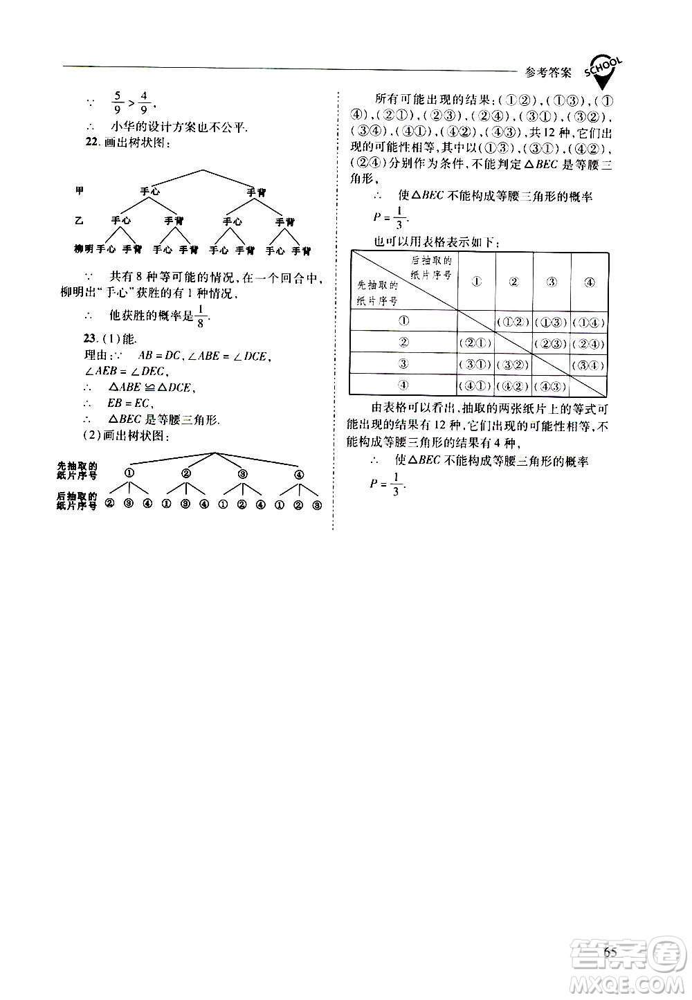 2020年新課程問題解決導(dǎo)學方案數(shù)學九年級上冊華東師大版答案