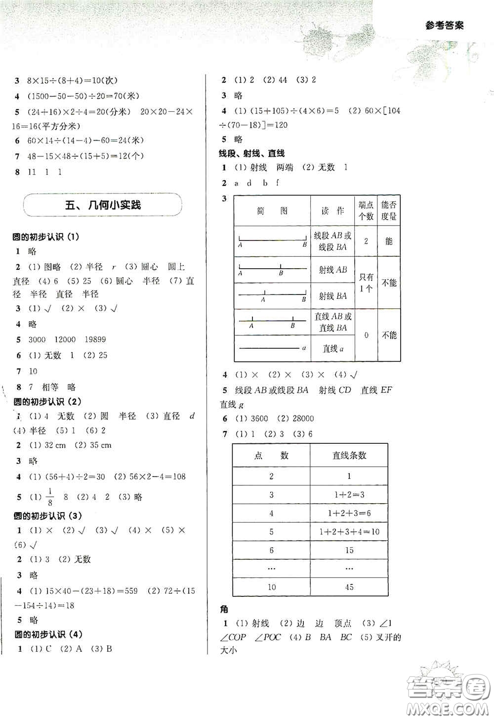 華東師范大學(xué)出版社2020第一作業(yè)四年級數(shù)學(xué)第一學(xué)期答案