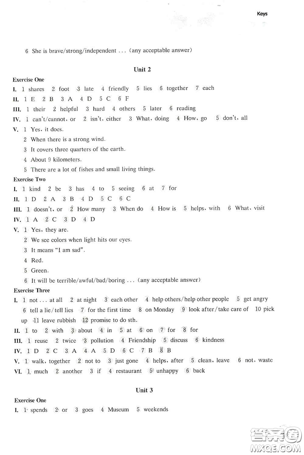 華東師范大學(xué)出版社2020第一作業(yè)六年級英語N版第一學(xué)期答案