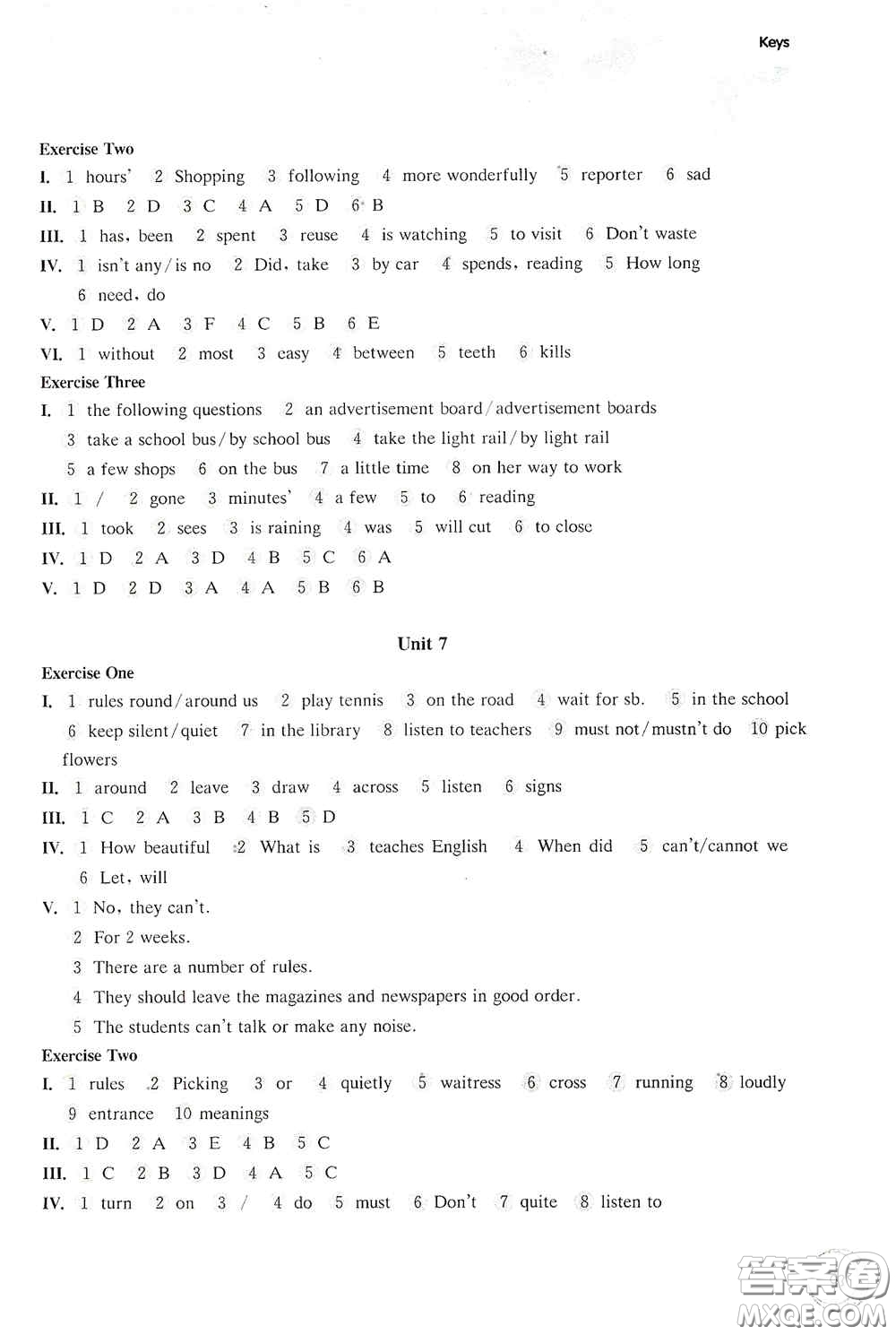 華東師范大學(xué)出版社2020第一作業(yè)六年級英語N版第一學(xué)期答案