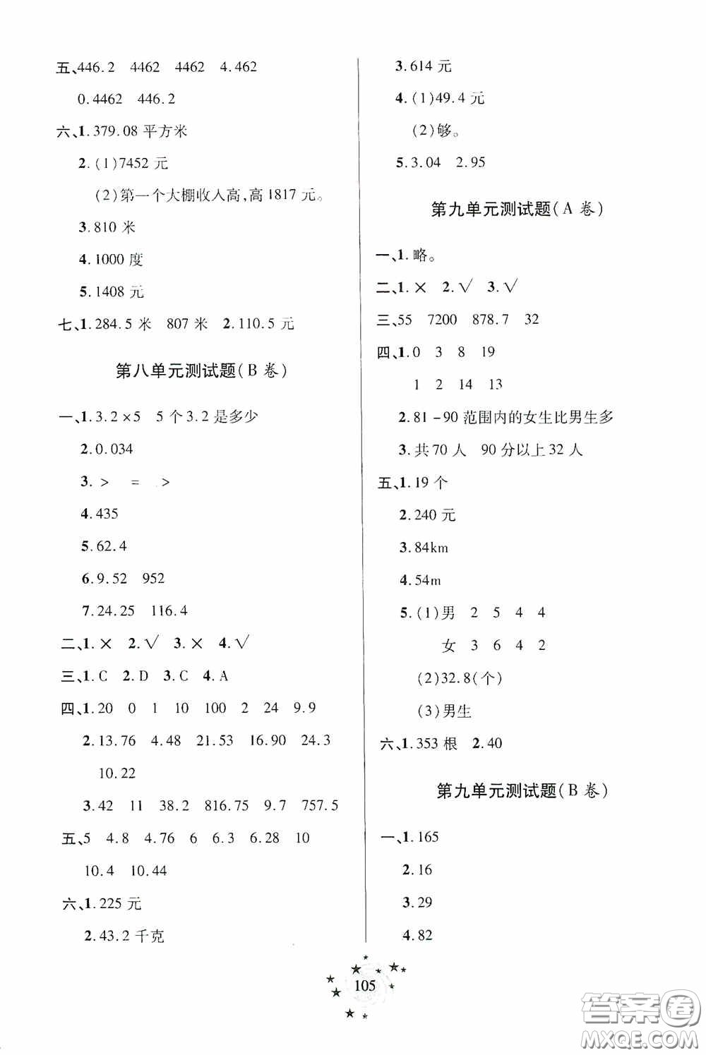 青島出版社2020新課堂同步學習與探究四年級數(shù)學上冊五年制青島版答案