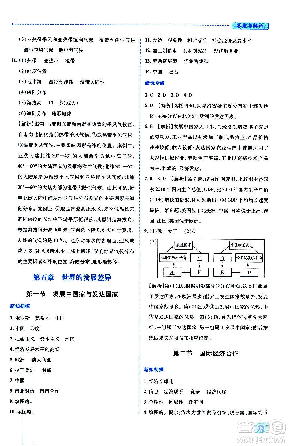 陜西師范大學出版總社2020年績優(yōu)學案地理七年級上冊湘教版答案