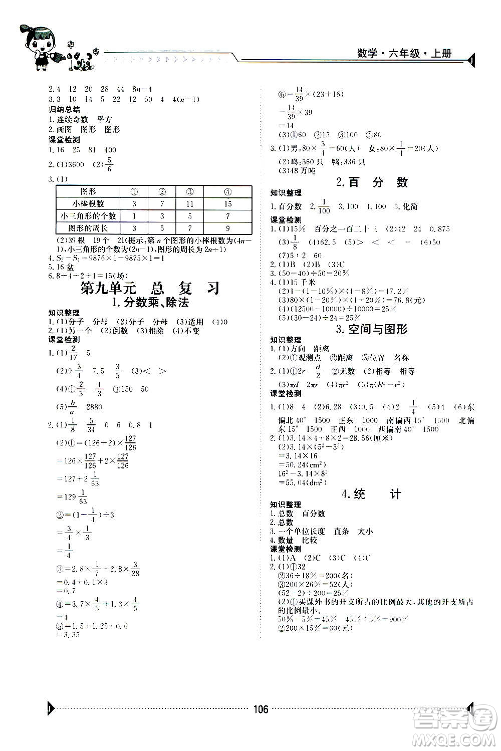 江西高校出版社2020年金太陽導(dǎo)學(xué)案數(shù)學(xué)六年級上冊人教版答案