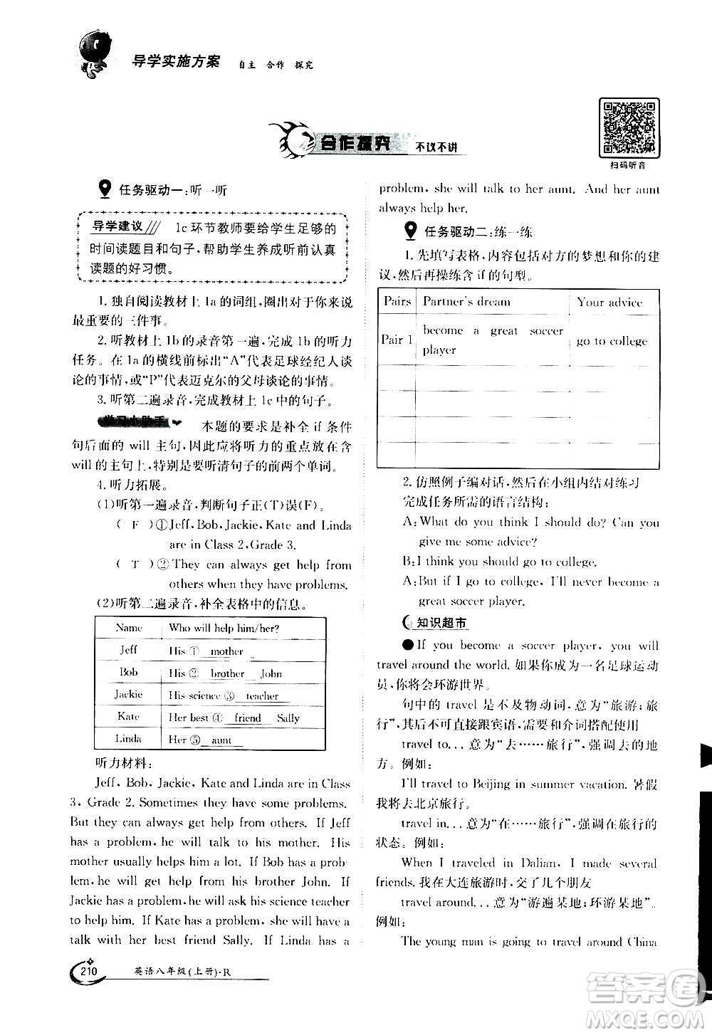 江西高校出版社2020年金太陽導(dǎo)學(xué)案英語八年級上冊人教版答案