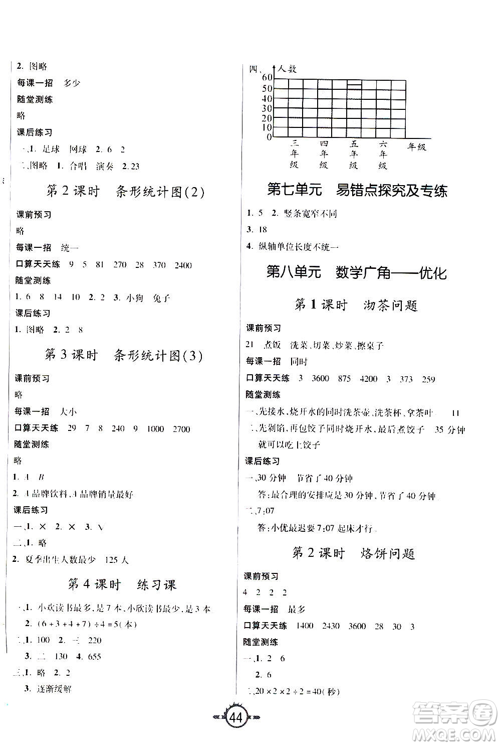 西安出版社2020年創(chuàng)新課課練數(shù)學(xué)四年級(jí)上冊(cè)RJ人教版答案