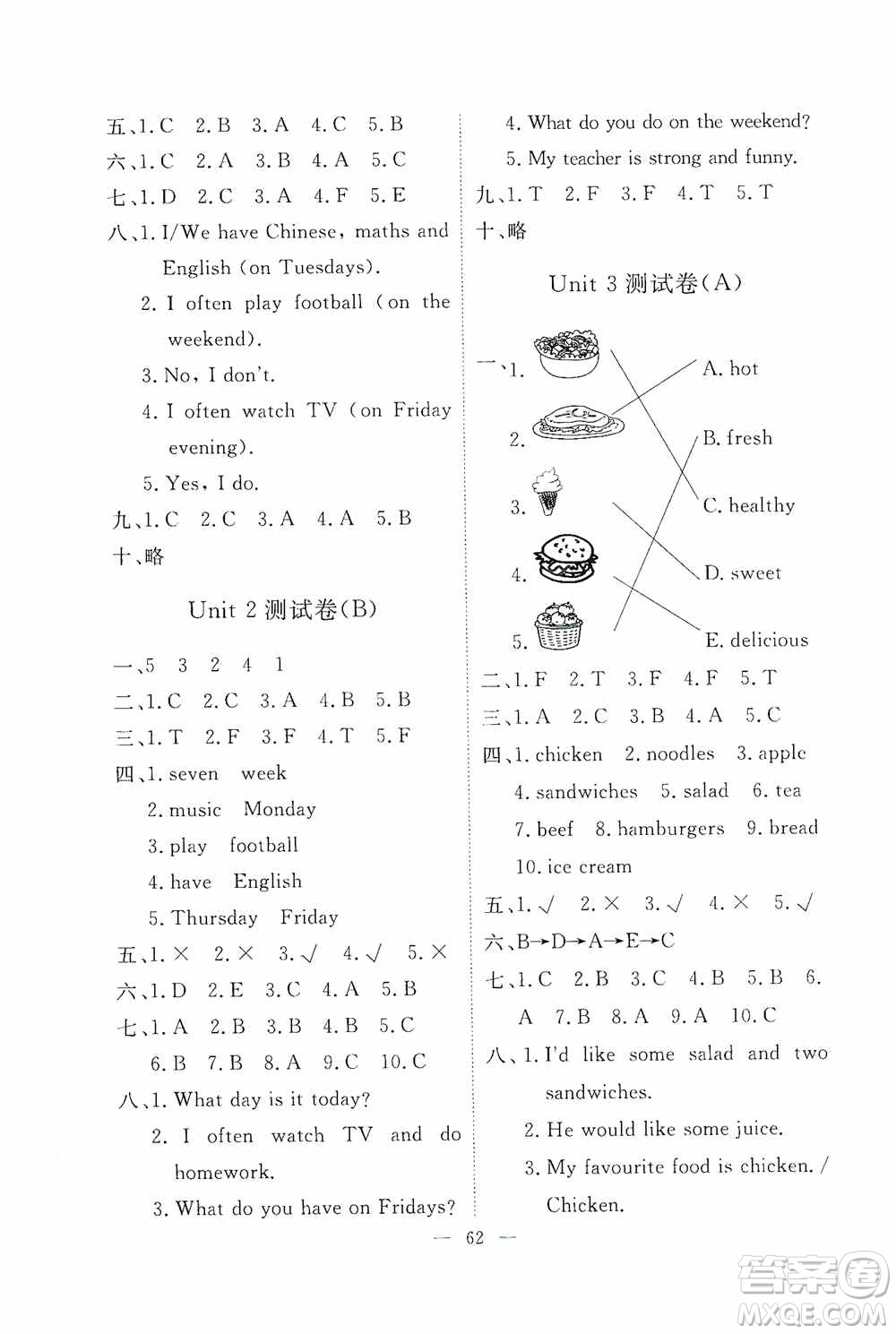 江西教育出版社2020能力形成同步測試卷五年級英語上冊人教PEP版答案