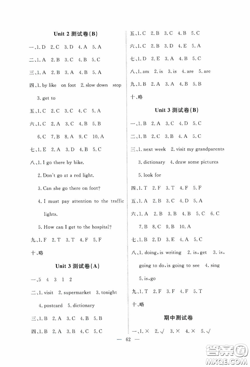 江西教育出版社2020能力形成同步測試卷六年級(jí)英語上冊人教PEP版答案