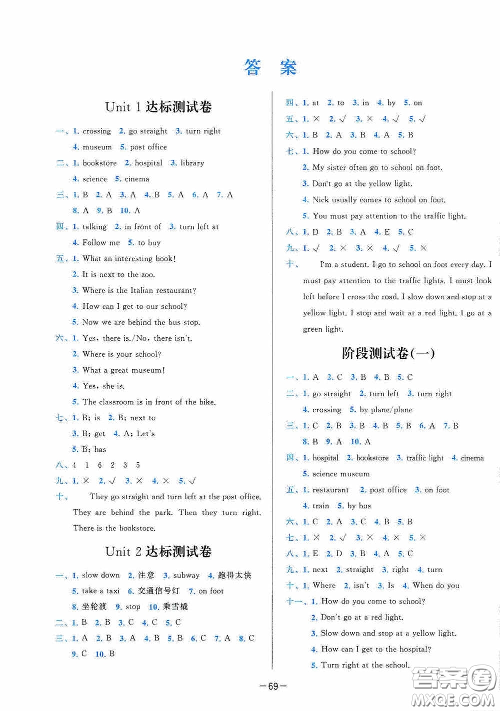 2020學(xué)而思基本功全優(yōu)試卷小學(xué)英語(yǔ)六年級(jí)上冊(cè)答案