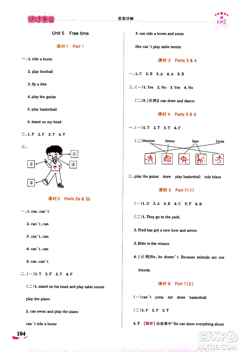 2020秋王朝霞德才兼?zhèn)渥鳂I(yè)創(chuàng)新設(shè)計(jì)英語(yǔ)四年級(jí)上冊(cè)劍橋版答案