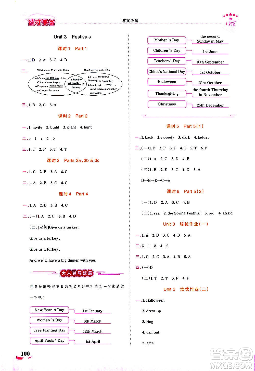 2020秋王朝霞德才兼?zhèn)渥鳂I(yè)創(chuàng)新設(shè)計(jì)英語(yǔ)六年級(jí)上冊(cè)劍橋版答案