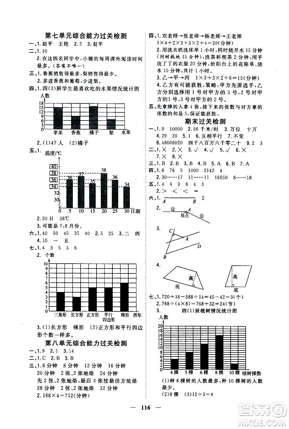 浙江大學出版社2020年課時特訓優(yōu)化作業(yè)數(shù)學四年級上冊R人教版答案