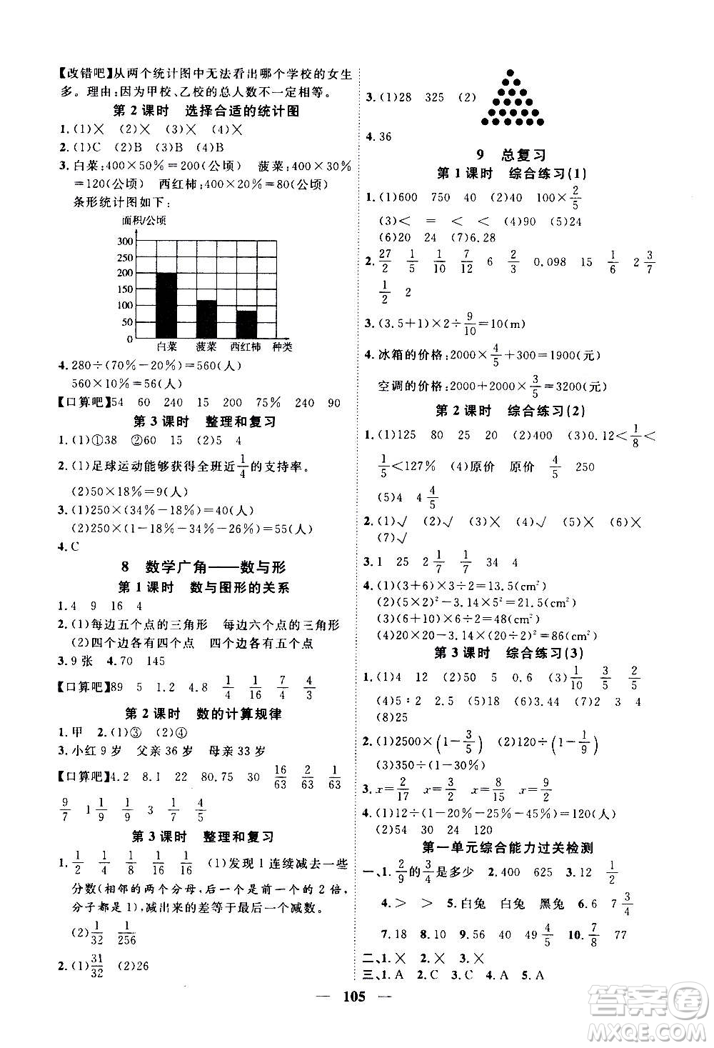 浙江大學(xué)出版社2020年課時(shí)特訓(xùn)優(yōu)化作業(yè)數(shù)學(xué)六年級上冊R人教版答案