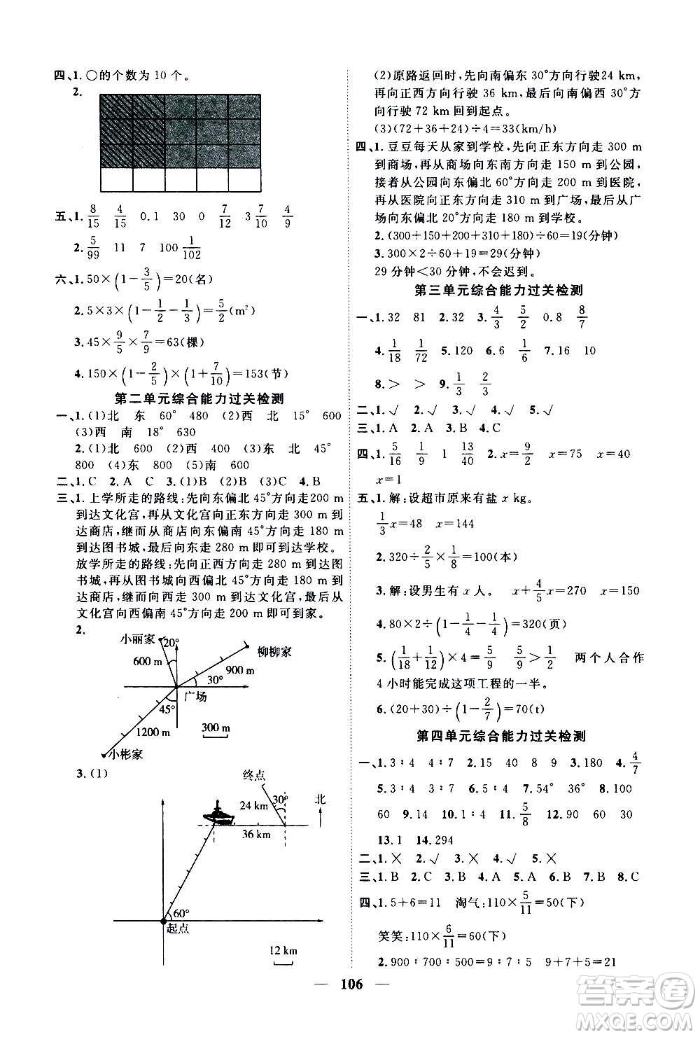 浙江大學(xué)出版社2020年課時(shí)特訓(xùn)優(yōu)化作業(yè)數(shù)學(xué)六年級上冊R人教版答案