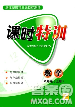 浙江人民出版社2020年課時(shí)特訓(xùn)數(shù)學(xué)八年級(jí)上冊(cè)Z浙教版答案