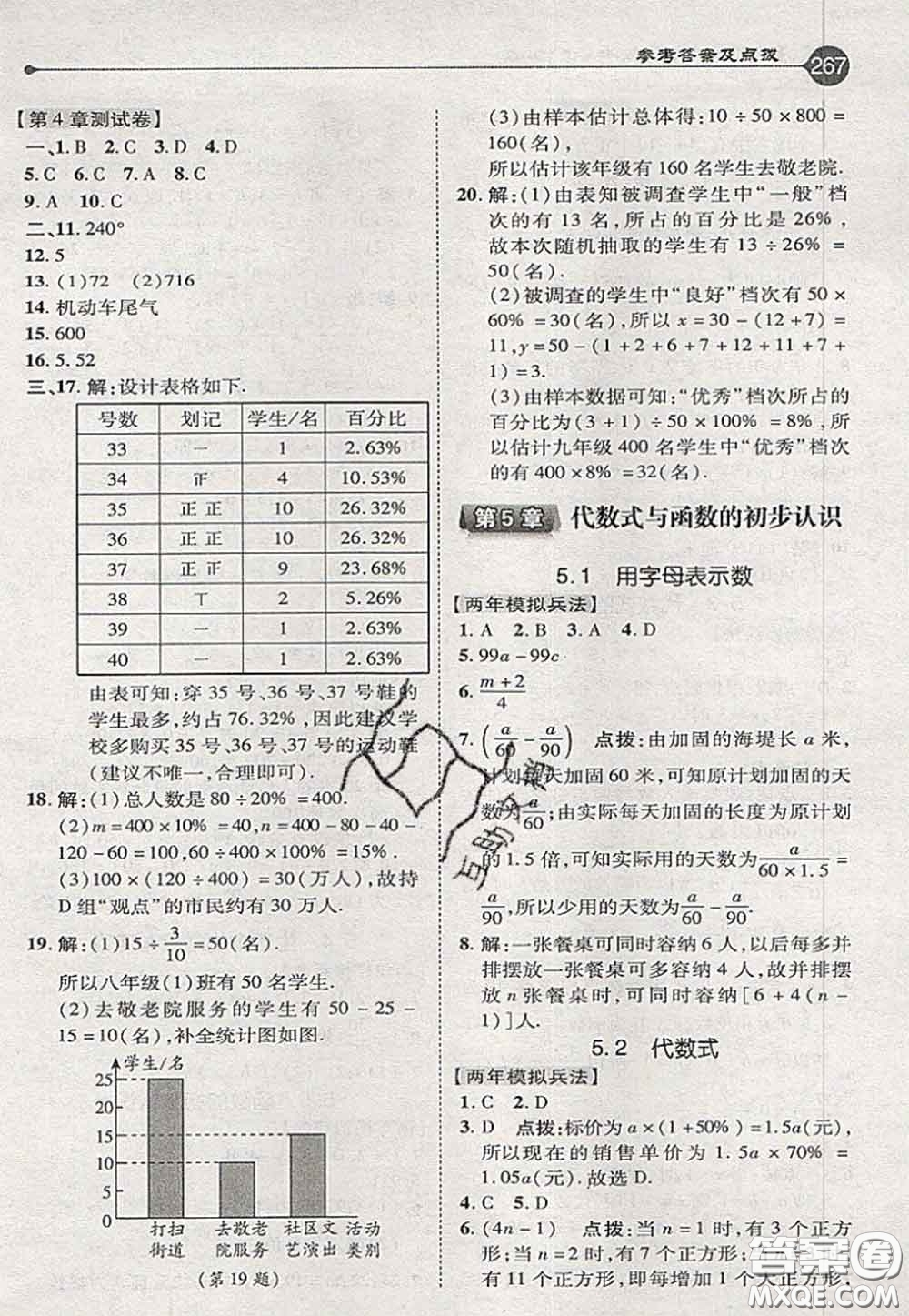 2020秋榮德基特高級教師點撥七年級數(shù)學(xué)上冊青島版參考答案