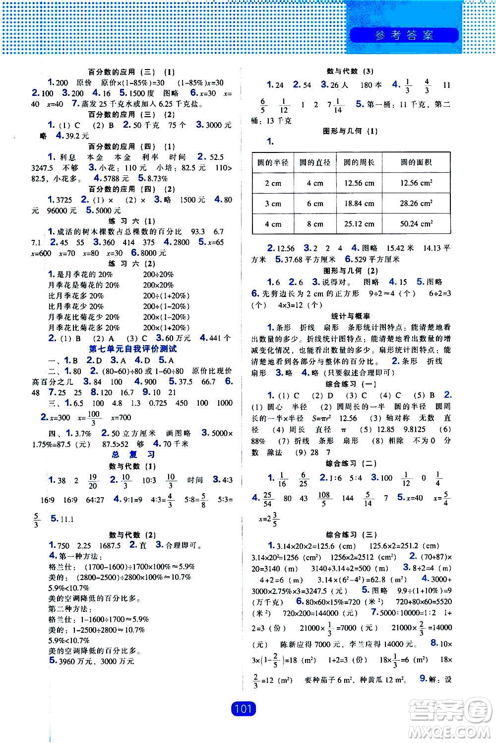 2020年新編新課程能力培養(yǎng)數(shù)學(xué)六年級(jí)上冊(cè)北師大版答案