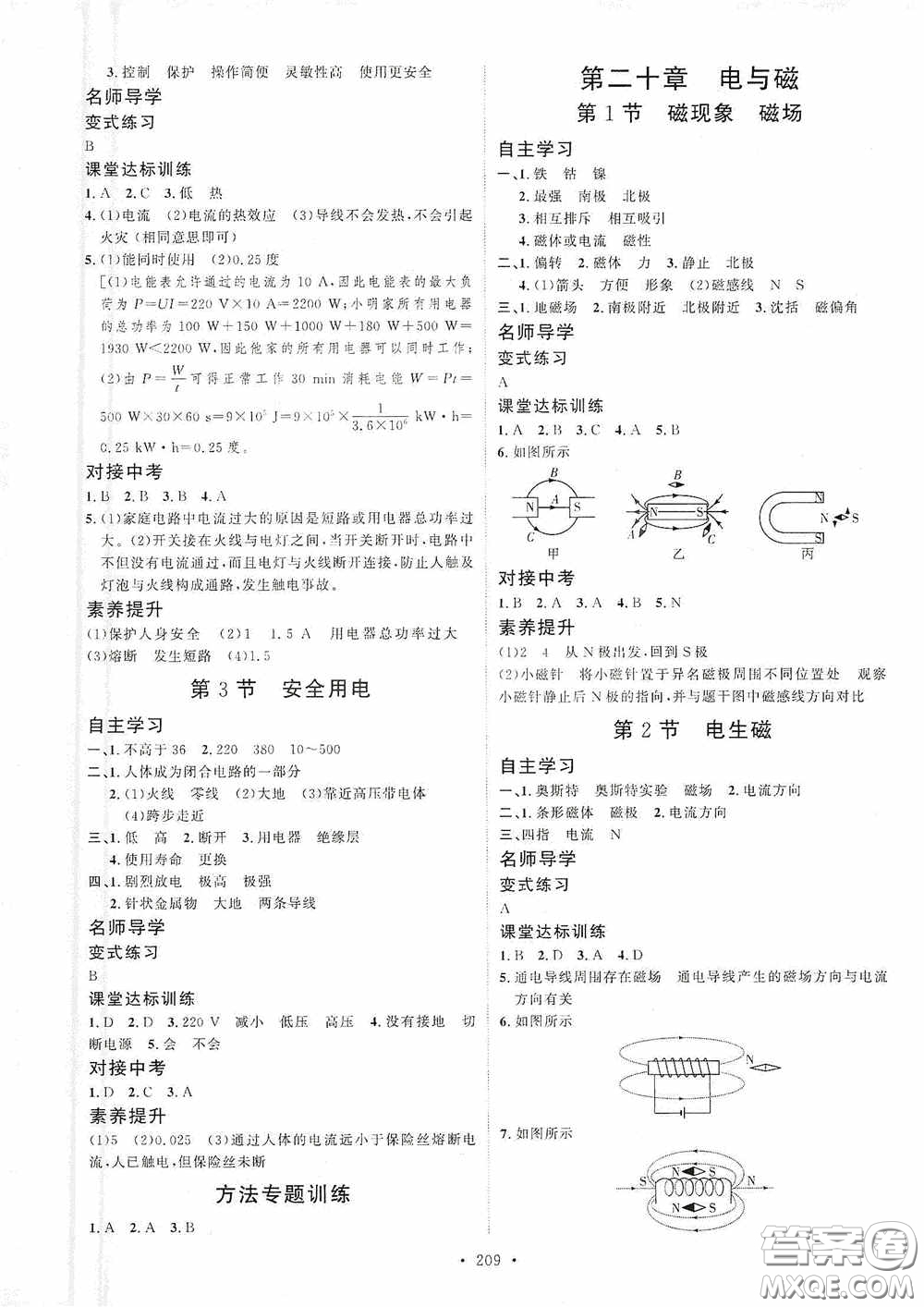 陜西人民出版社2020實(shí)驗(yàn)教材新學(xué)案九年級(jí)物理全一冊(cè)人教版答案