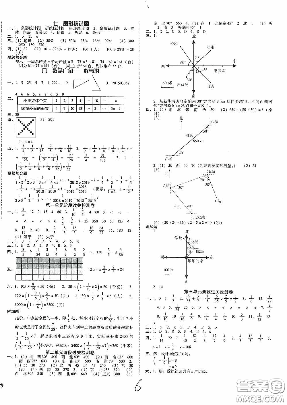 遼寧教育出版社2020尖子生課時(shí)作業(yè)六年級數(shù)學(xué)上冊人教版答案