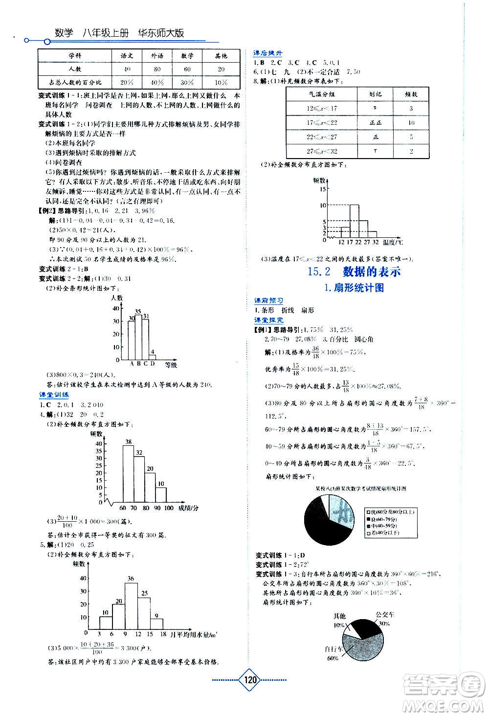 湖南教育出版社2020年學法大視野數(shù)學八年級上冊華東師大版答案