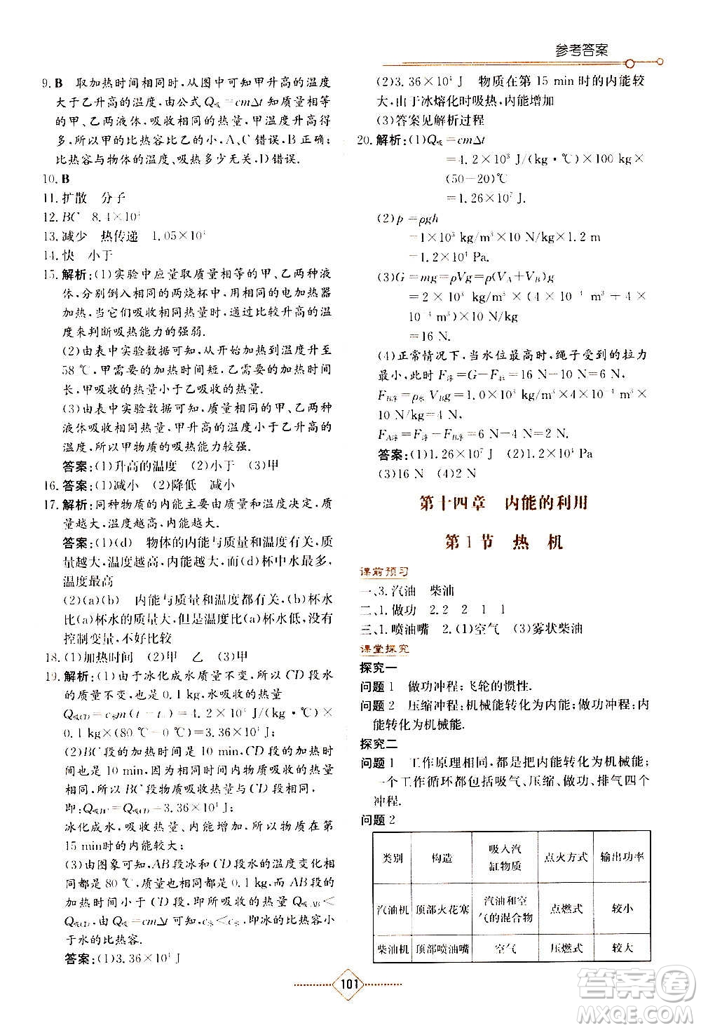 湖南教育出版社2020年學(xué)法大視野物理九年級上冊人教版答案