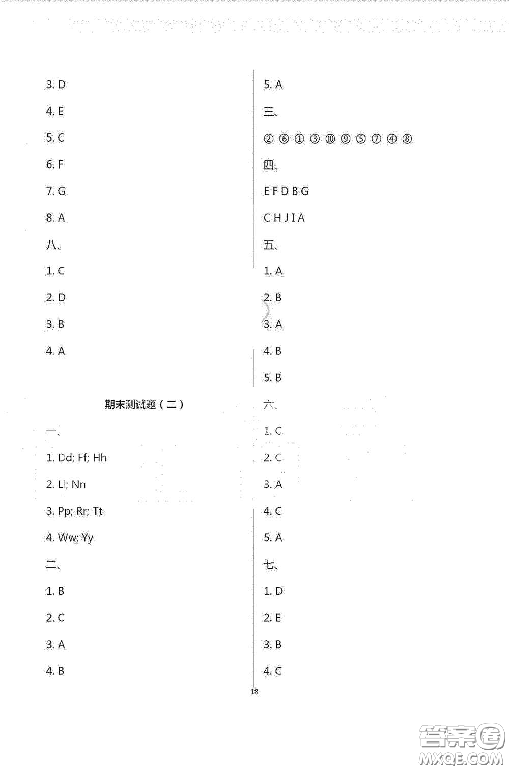 青島出版社2020單元自測(cè)試卷三年級(jí)英語(yǔ)上學(xué)期人教版答案