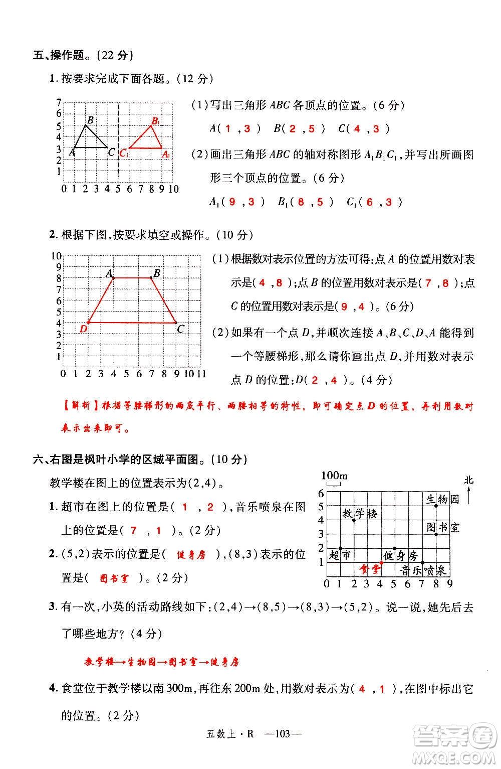 2020年新領(lǐng)程優(yōu)異真卷匯編數(shù)學(xué)五年級上冊R人教版答案