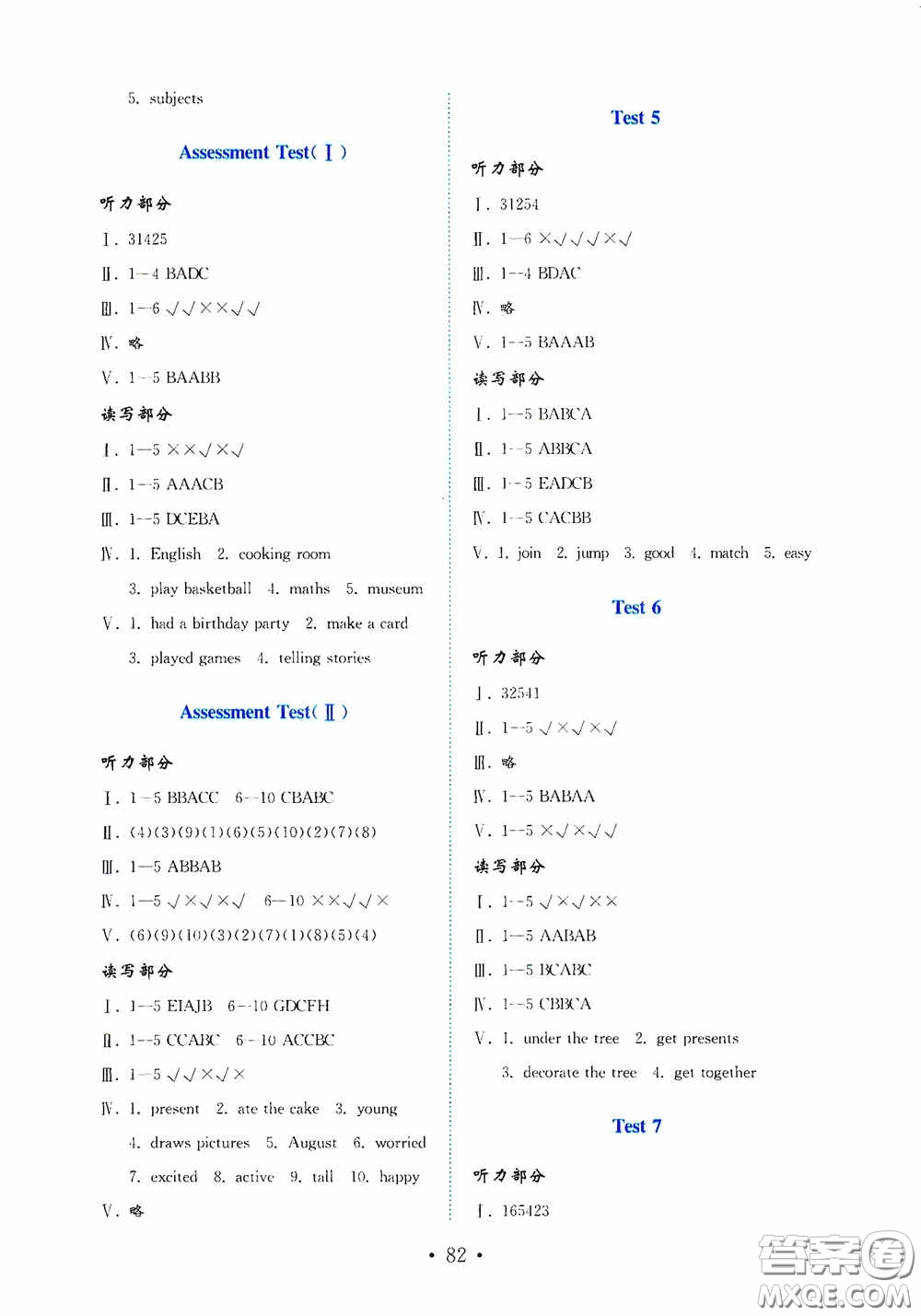 山東教育出版社2020金版金鑰匙小學(xué)英語(yǔ)試卷五年級(jí)上冊(cè)魯科版三年級(jí)起點(diǎn)答案