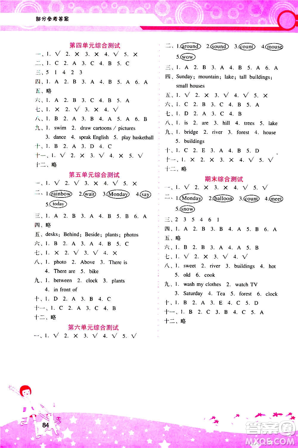 2020年新課程學(xué)習(xí)輔導(dǎo)英語(yǔ)五年級(jí)上冊(cè)PEP人教版參考答案