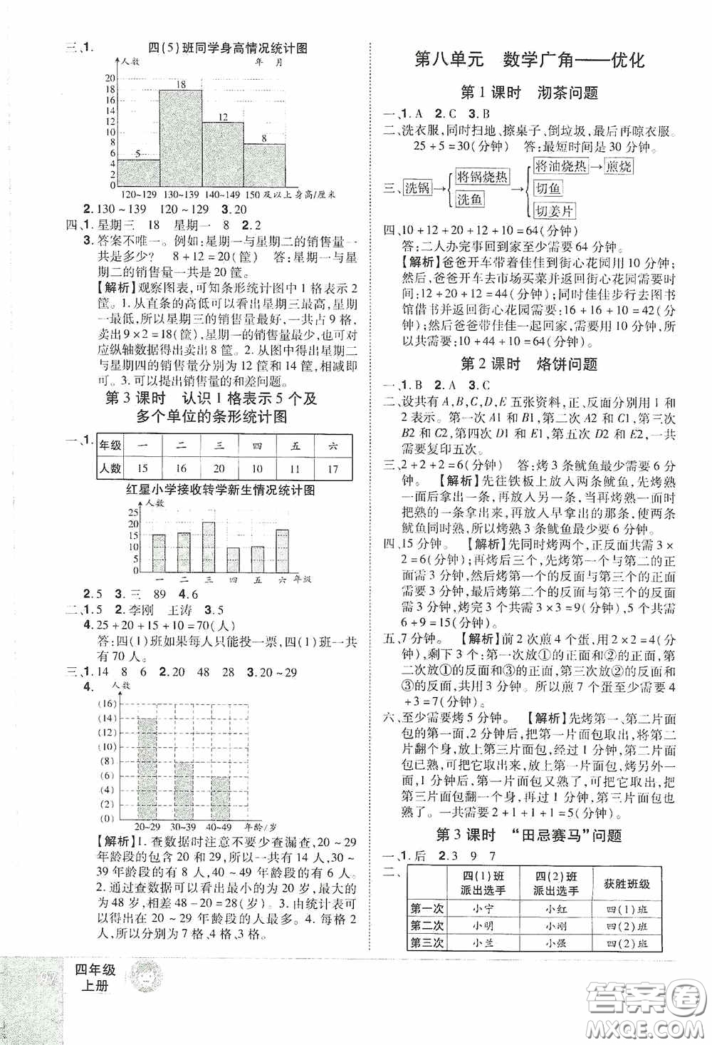 江西美術(shù)出版社2020學海樂園四年級數(shù)學上冊人教版答案