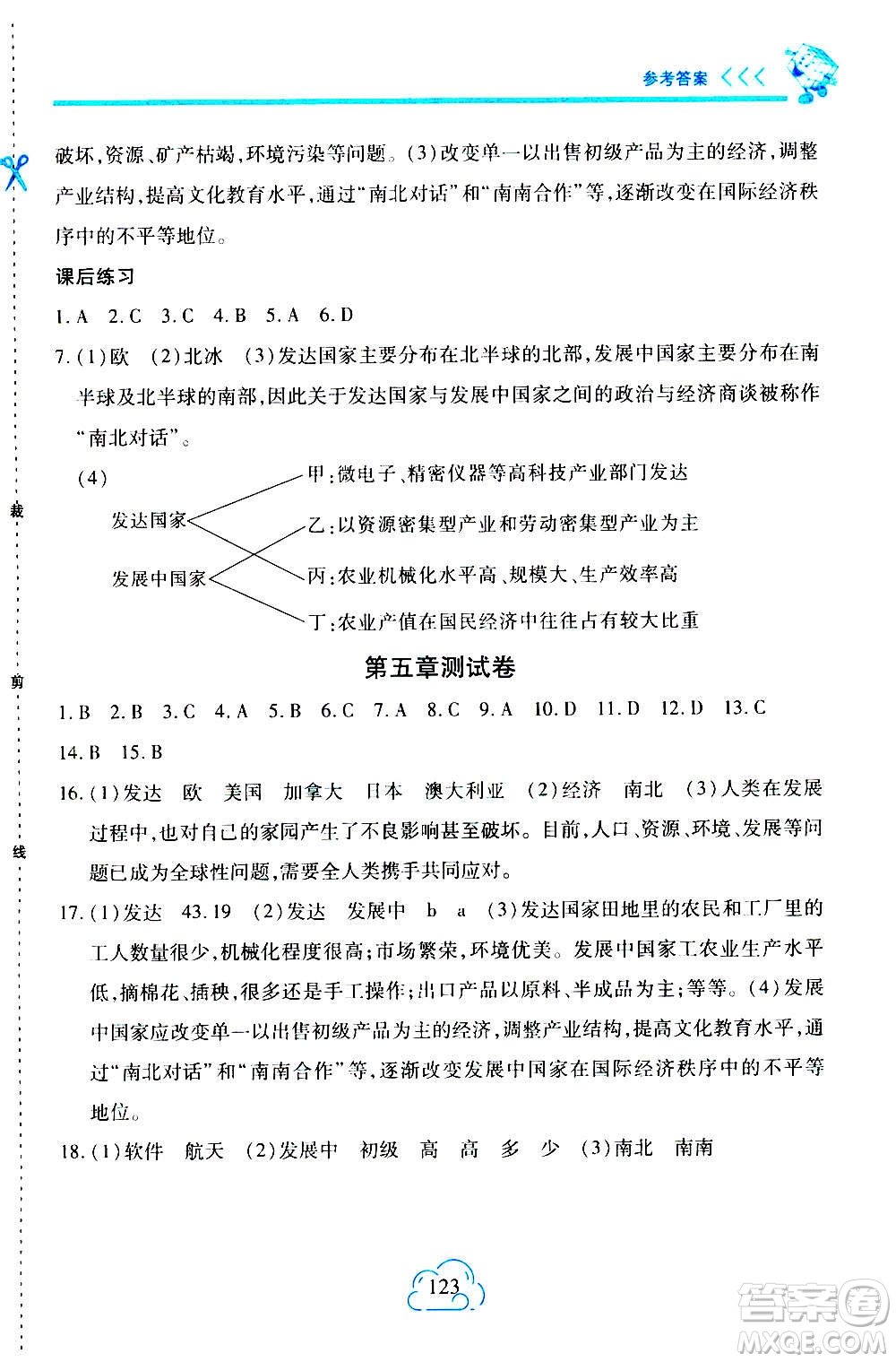 二十一世紀出版社2020年新課程新練習地理七年級上冊人教版答案