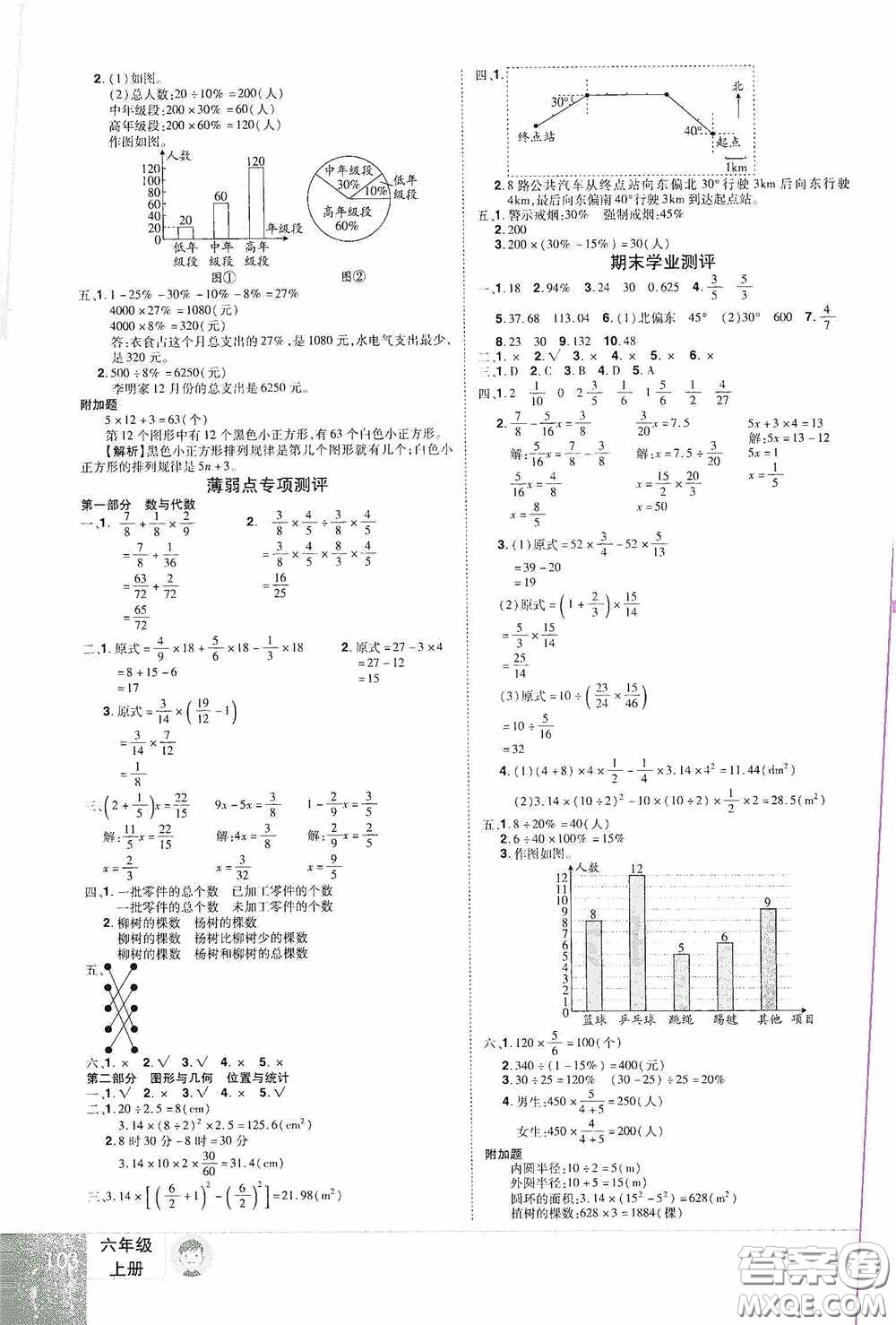 江西美術(shù)出版社2020學海樂園六年級數(shù)學上冊人教版答案