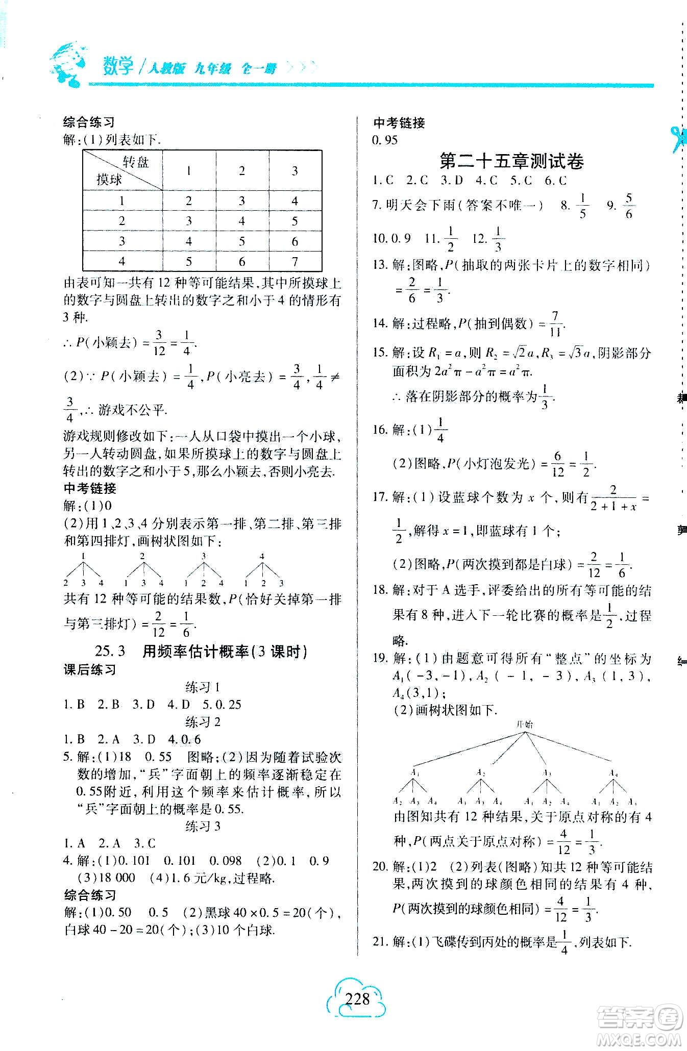 二十一世紀(jì)出版社2020年新課程新練習(xí)數(shù)學(xué)九年級(jí)全一冊(cè)人教版A版答案