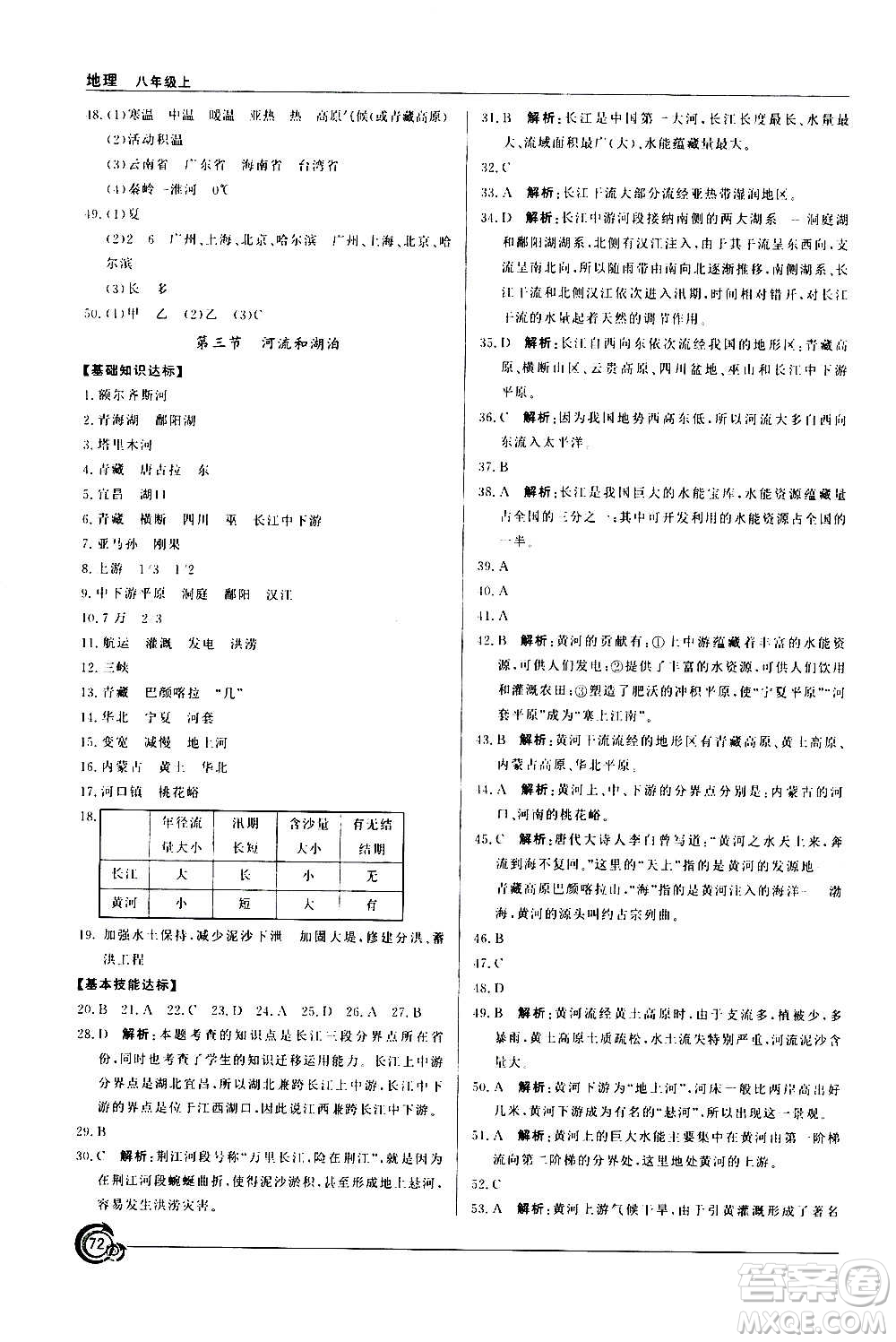 星球地圖出版社2020年陽(yáng)光課堂地理八年級(jí)上冊(cè)商務(wù)星球版答案