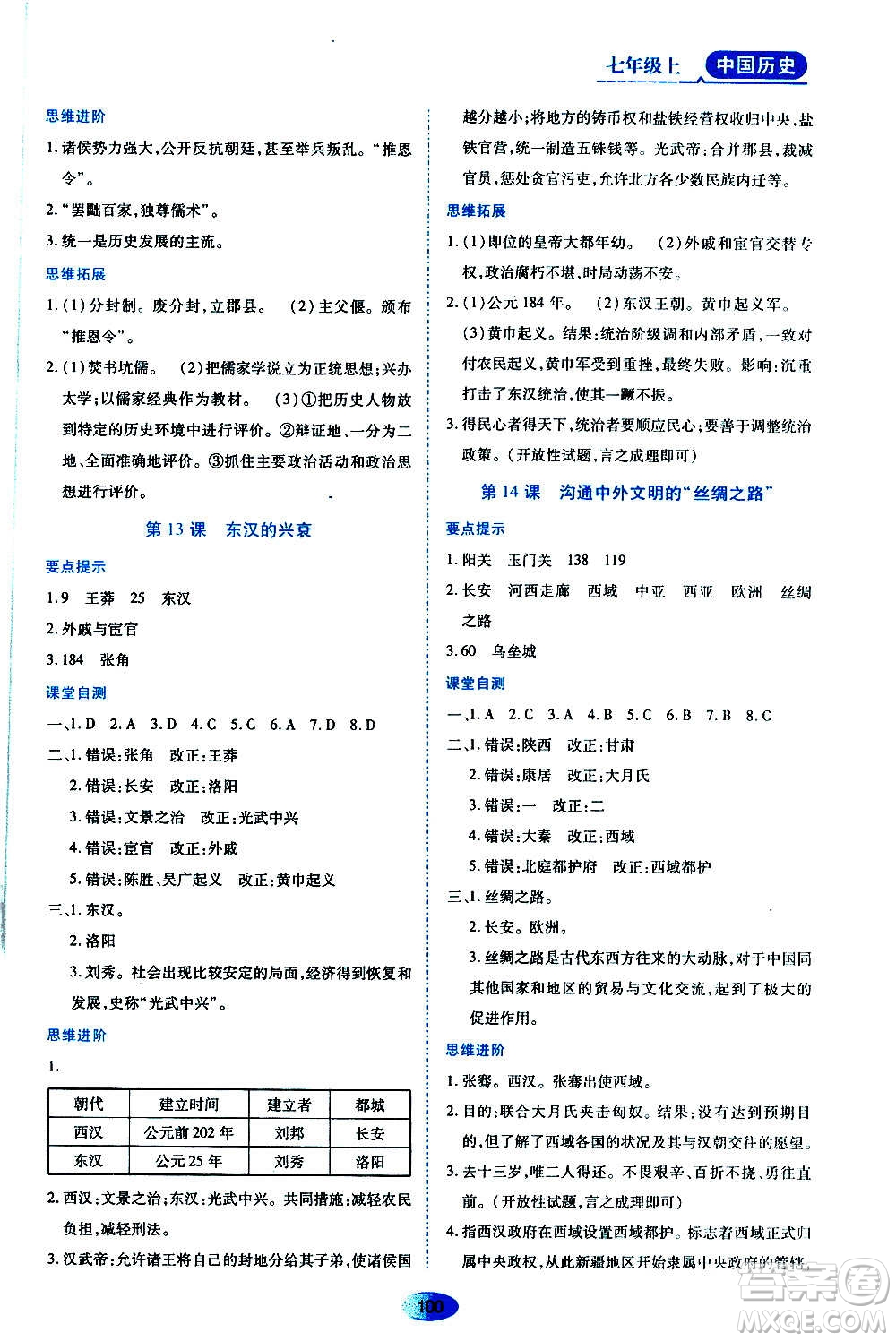 黑龍江教育出版社2020年資源與評(píng)價(jià)中國歷史七年級(jí)上冊人教版參考答案