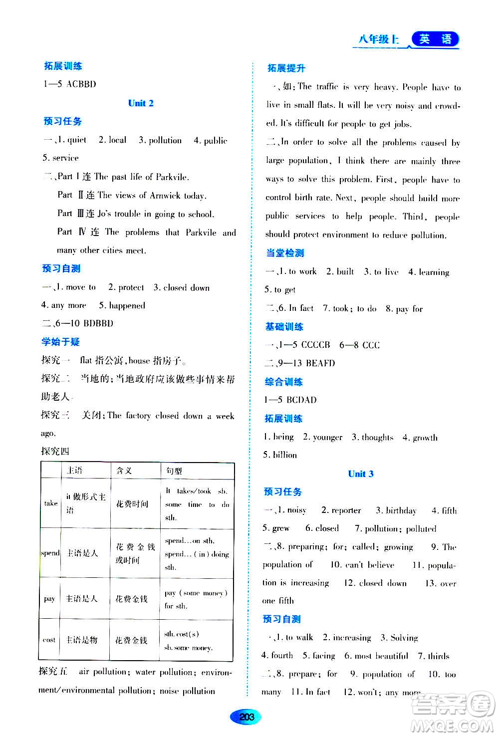 黑龍江教育出版社2020年資源與評價英語八年級上冊外研版參考答案