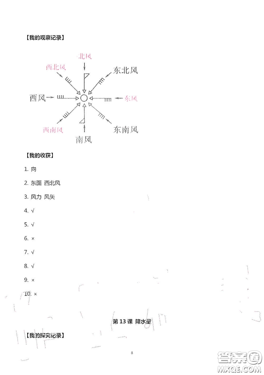 山東美術(shù)出版社2020新課堂同步體驗與探究四年級科學上學期人教版答案