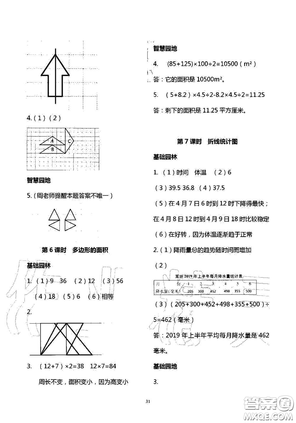 青島出版社2020新課堂同步學(xué)習(xí)與探究五年級(jí)數(shù)學(xué)上學(xué)期答案