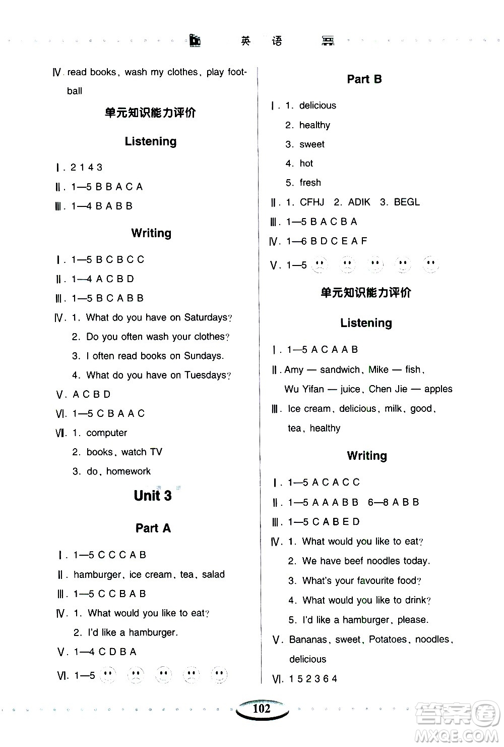 青島出版社2020年智慧學(xué)習(xí)英語五年級(jí)上冊(cè)人教版答案