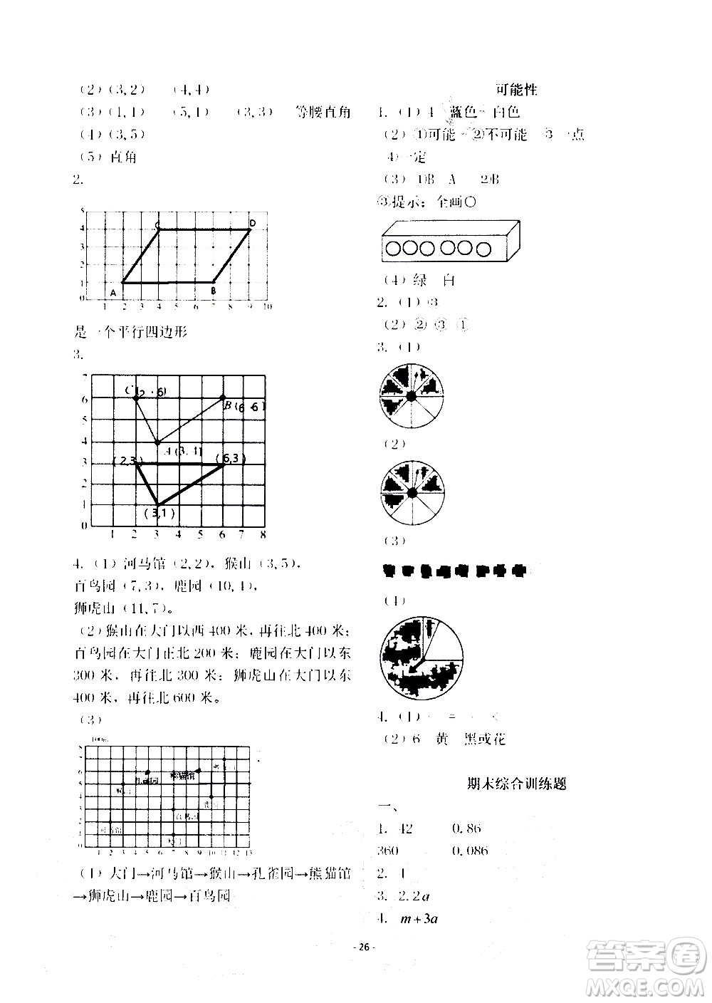 明天出版社2020年智慧學(xué)習(xí)數(shù)學(xué)五年級上冊人教版答案