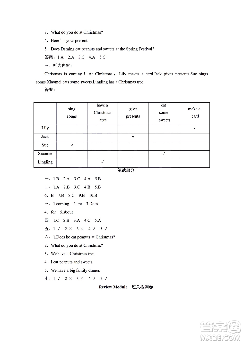 海南出版社2020年新課程學習指導測試卷英語四年級上冊外研版答案