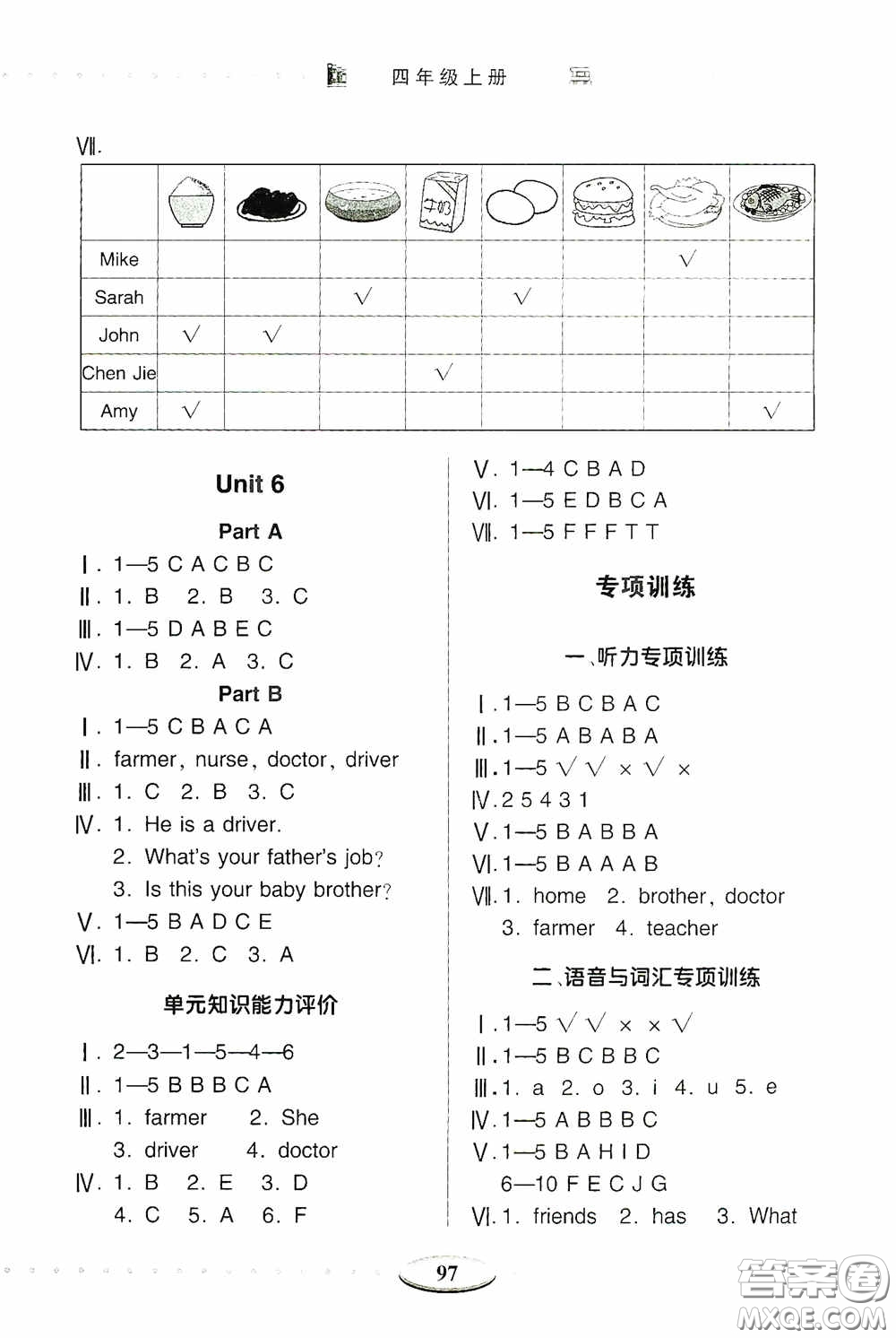 青島出版社2020智慧學(xué)習(xí)四年級(jí)英語上冊(cè)人教版答案