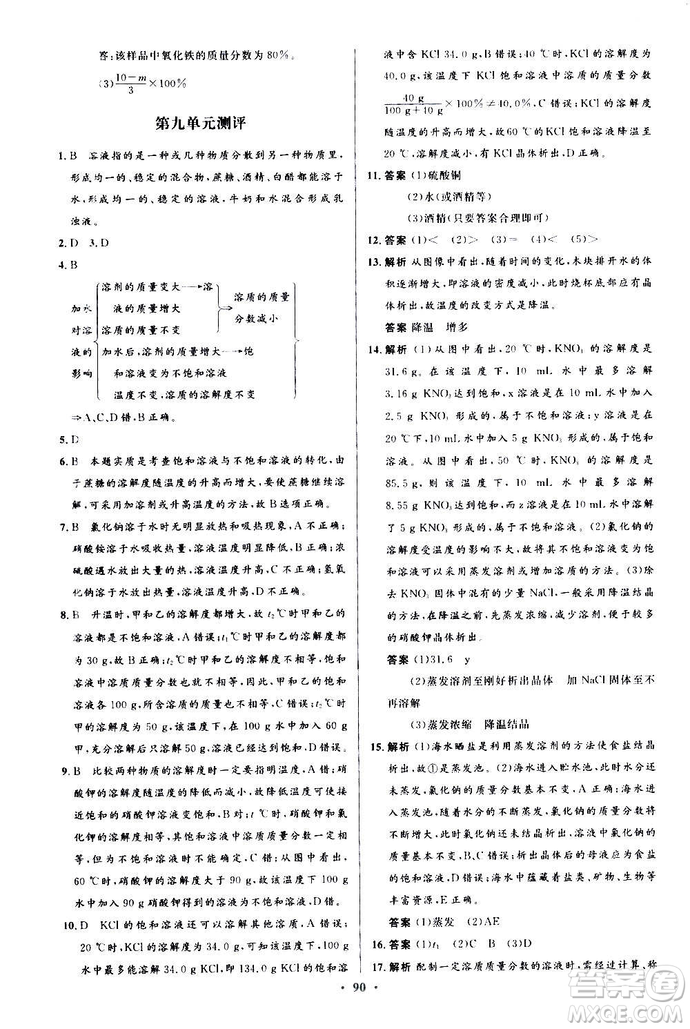 人民教育出版社2020初中同步測控優(yōu)化設(shè)計(jì)化學(xué)九年級全一冊人教版答案