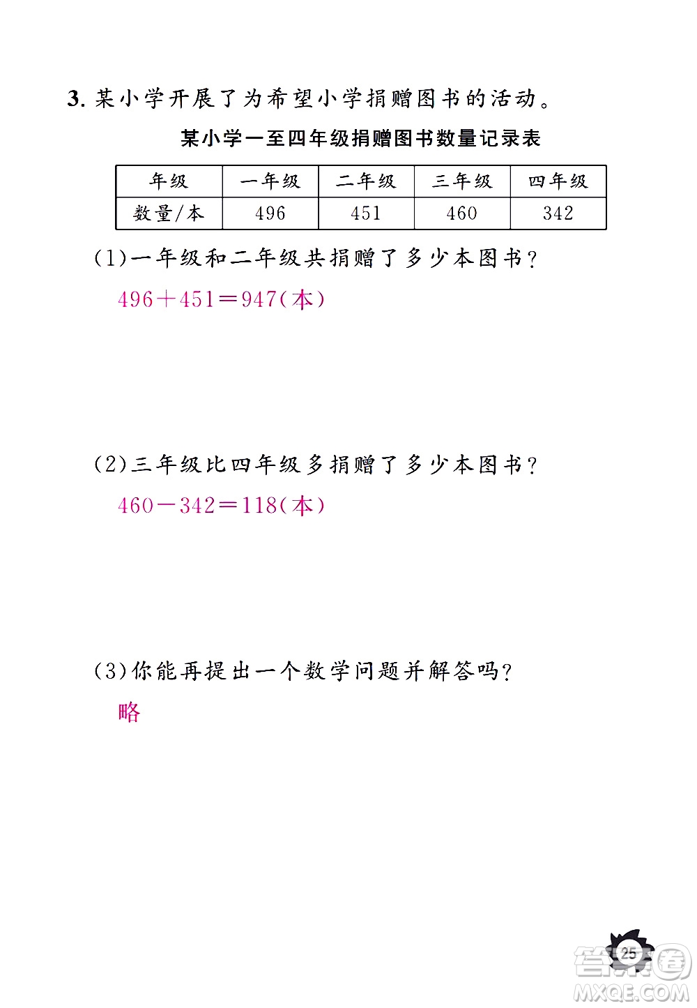 江西教育出版社2020年芝麻開花課堂作業(yè)本數(shù)學(xué)三年級上冊人教版答案