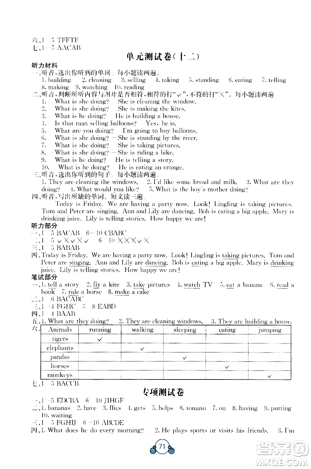 2020年自主學習能力測評單元測試英語五年級上冊C版答案