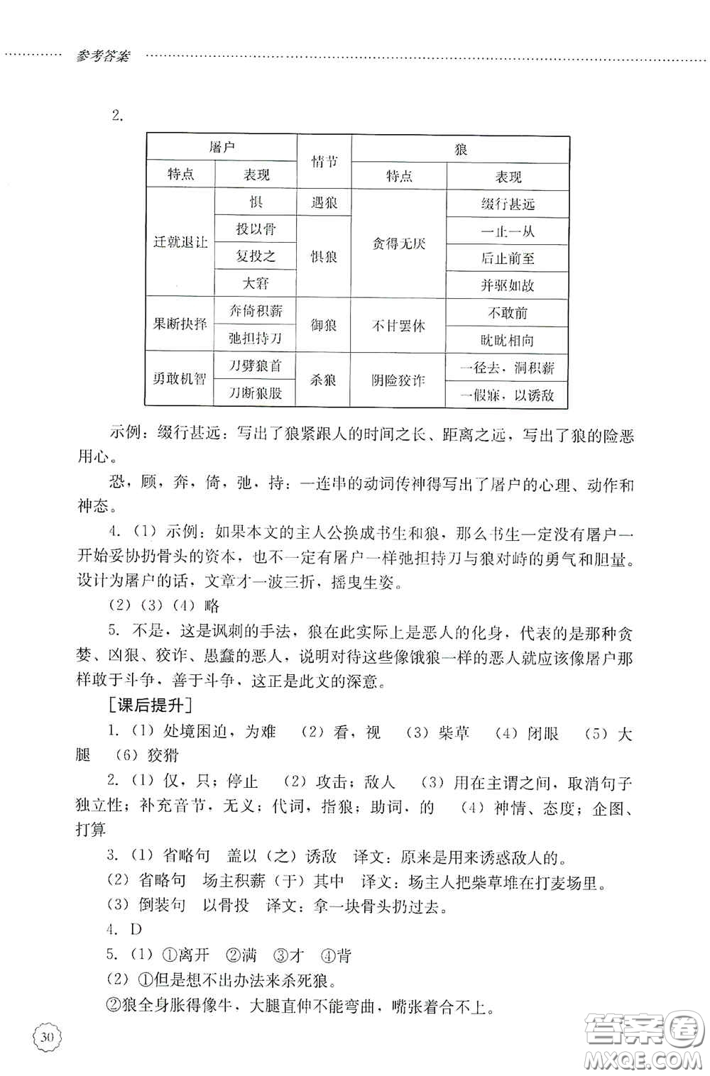 山東文藝出版社2020初中課堂同步訓(xùn)練七年級(jí)語(yǔ)文上冊(cè)答案